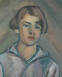 Portret van een Jonge Man met Lang Haar